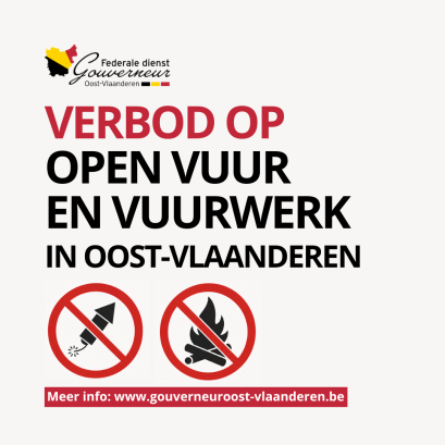 Verbod op open vuur en vuurwerk in Oost-Vlaanderen
